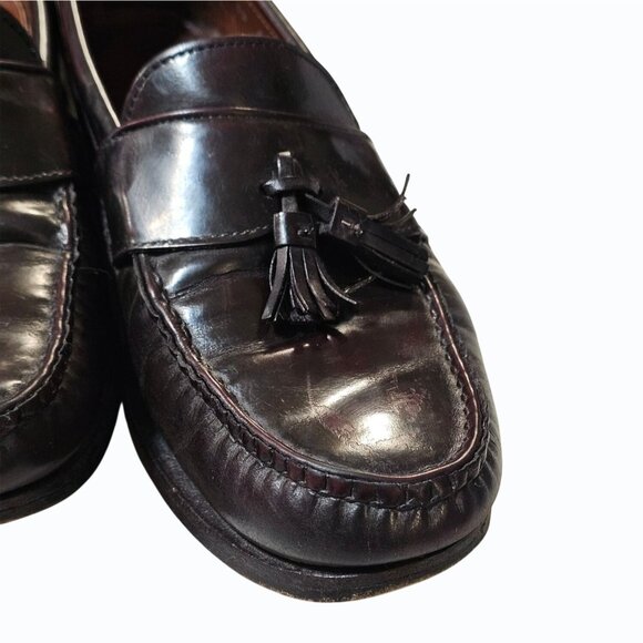 Allen Edmonds Stowe Burgundy Leather Tassel Loafers Men’s 12 Narrow (B) READ main image 10